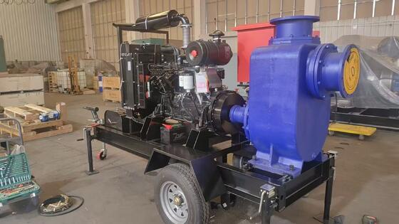 Pump set Engine model 6B5.9-P130 with radiator universal coupling water pump steel base frame with 200L integrated base fuel tank